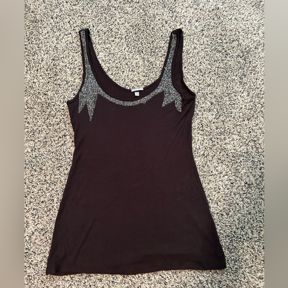 Charlotte Russe Beaded Black Tank top- size XSmall!